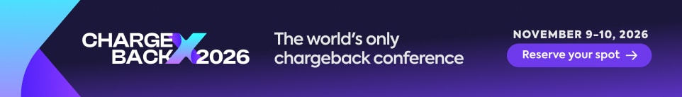 Ad for ChargebackX conference