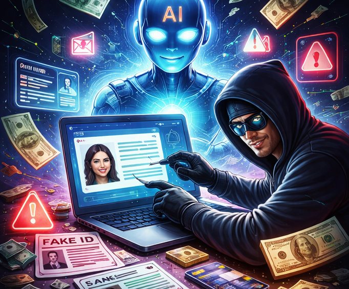 Gen AI aiding a fraudster in committing crime.