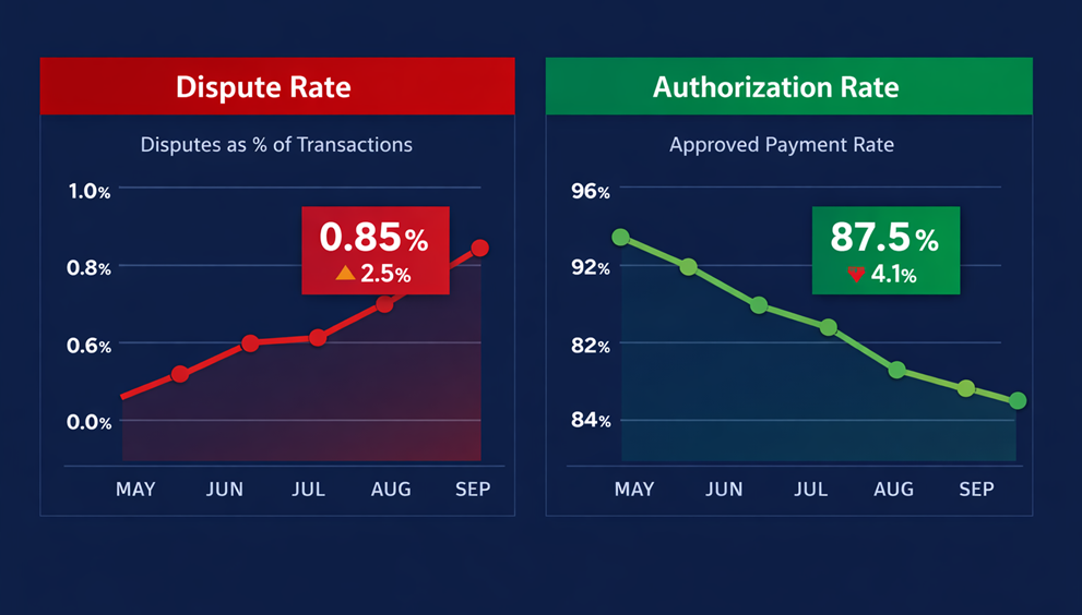 Dispute Rate vs. Authorization Rate